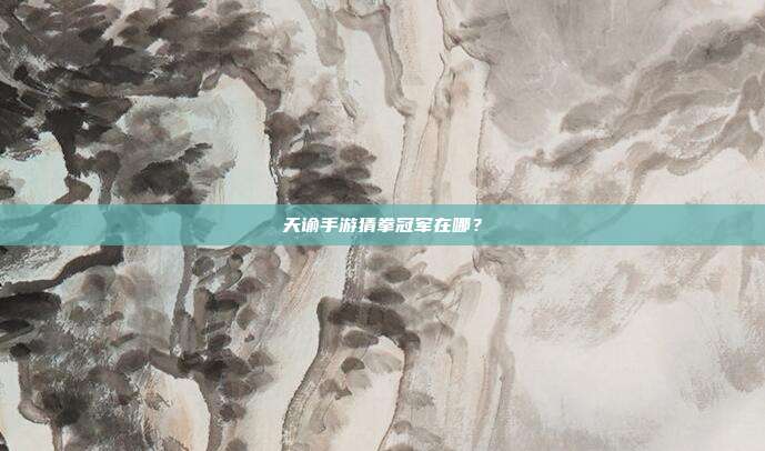 天谕手游猜拳冠军在哪?