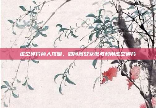 虚空碎片商人攻略,如何高效获取与利用虚空碎片