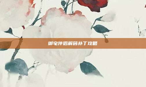 御宅伴侣解码补丁攻略