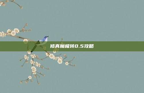 修真魔极转0.5攻略