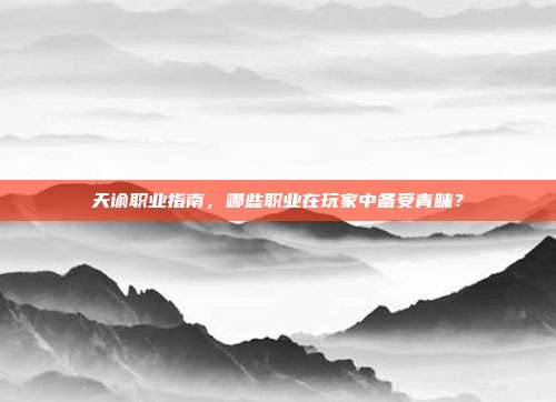天谕职业指南,哪些职业在玩家中备受青睐?
