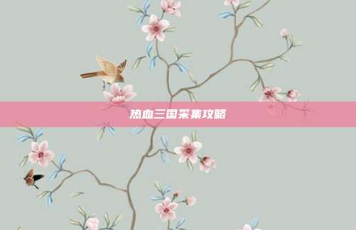热血三国采集攻略