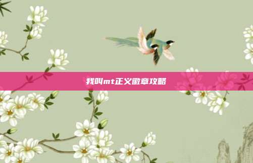 我叫mt正义徽章攻略