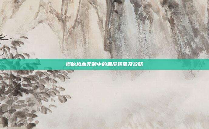 揭秘热血无赖中的黑屏现象及攻略