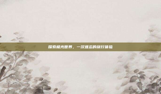 探索极光世界,一次难忘的旅行体验