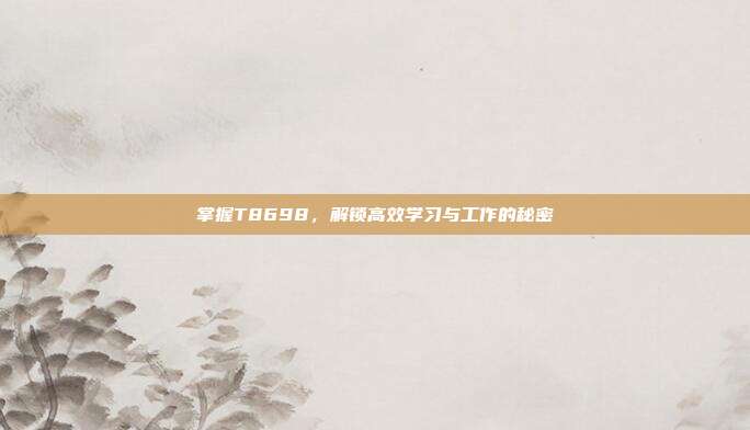 掌握T8698,解锁高效学习与工作的秘密
