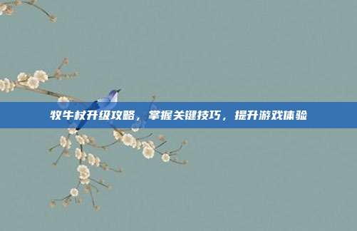 牧牛杖升级攻略,掌握关键技巧,提升游戏体验
