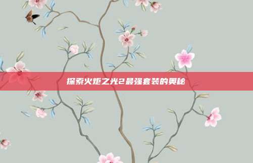 探索火炬之光2最强套装的奥秘