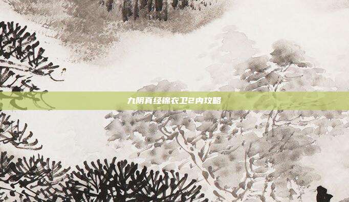 九阴真经锦衣卫2内攻略