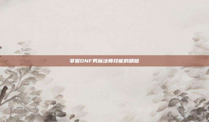 掌握DNF男魔法师技能的精髓
