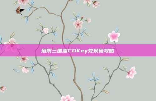 塔防三国志CDKey兑换码攻略