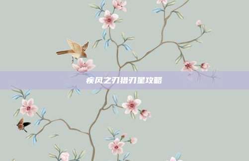 疾风之刃猎刃星攻略
