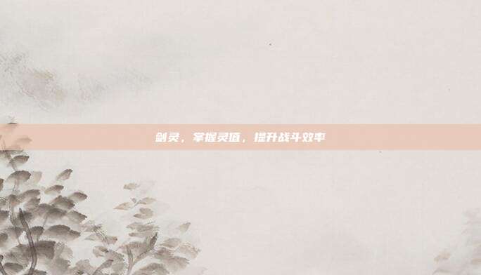 剑灵,掌握灵值,提升战斗效率
