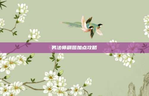 男法师刷图加点攻略
