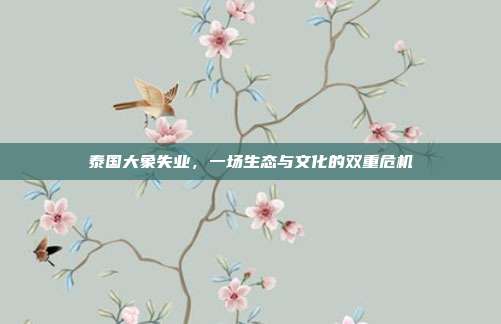 泰国大象失业,一场生态与文化的双重危机