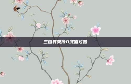 三国群英传8武器攻略