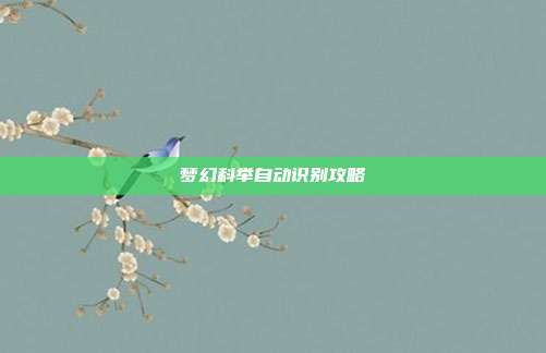 梦幻科举自动识别攻略