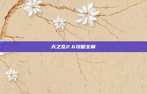 天之乱2.6攻略全解