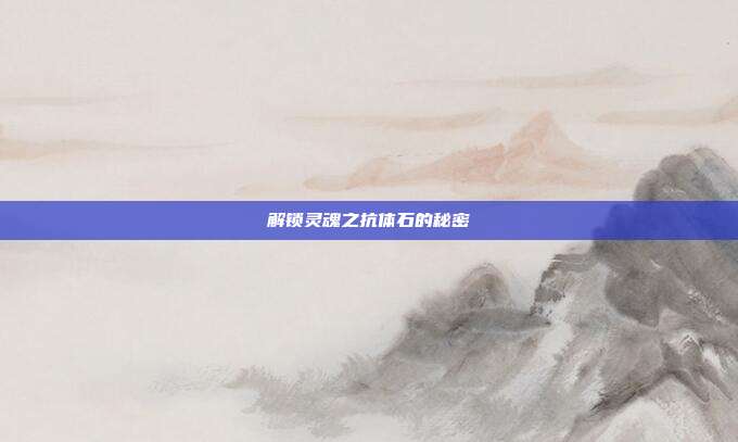 解锁灵魂之抗体石的秘密