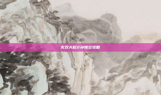 无双大蛇2孙悟空攻略
