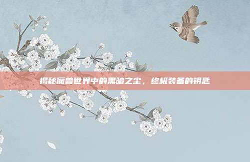 揭秘魔兽世界中的黑暗之尘,终极装备的钥匙