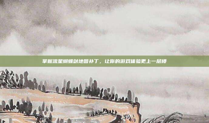 掌握流星蝴蝶剑地图补丁,让你的游戏体验更上一层楼