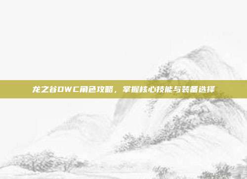 龙之谷DWC角色攻略,掌握核心技能与装备选择