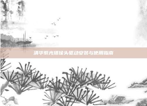 清华紫光摄像头驱动安装与使用指南