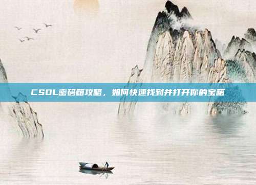 CSOL密码箱攻略,如何快速找到并打开你的宝箱