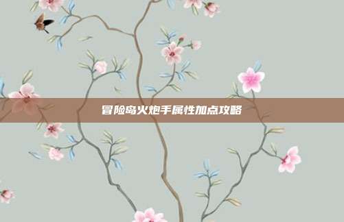 冒险岛火炮手属性加点攻略