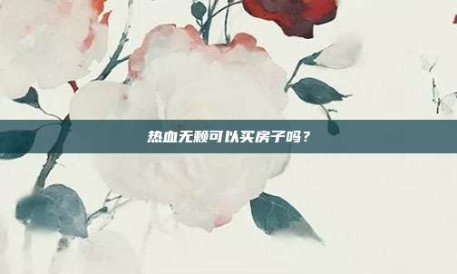 热血无赖可以买房子吗？