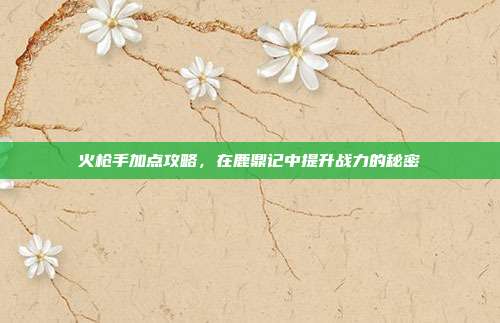火枪手加点攻略，在鹿鼎记中提升战力的秘密