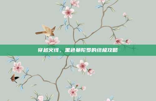穿越火线,黑色曼陀罗的终极攻略