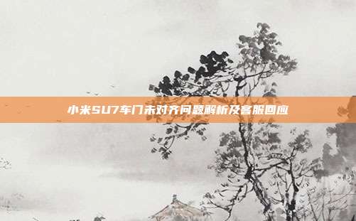 小米SU7车门未对齐问题解析及客服回应