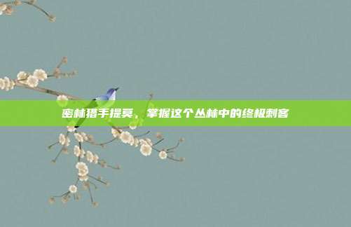 密林猎手提莫,掌握这个丛林中的终极刺客