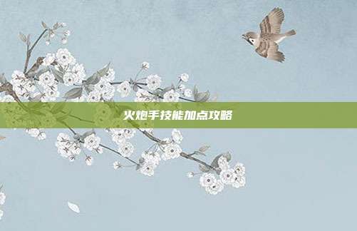 火炮手技能加点攻略