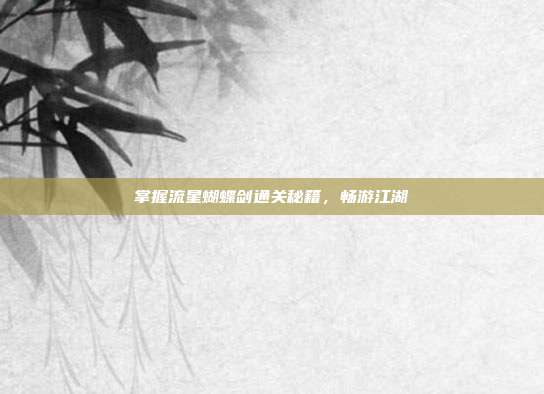掌握流星蝴蝶剑通关秘籍,畅游江湖