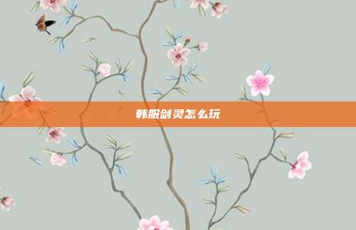 韩服剑灵怎么玩