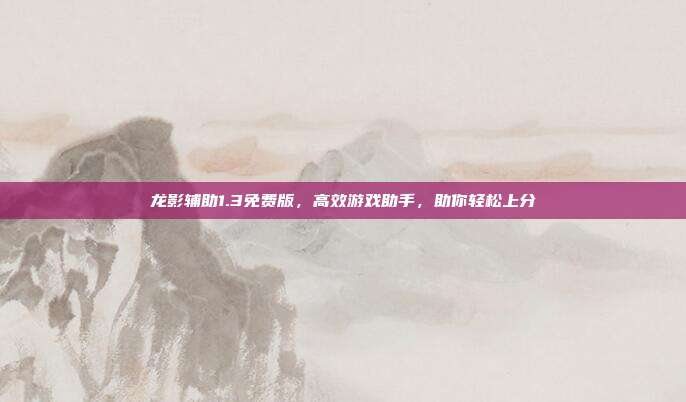 龙影辅助1.3免费版,高效游戏助手,助你轻松上分