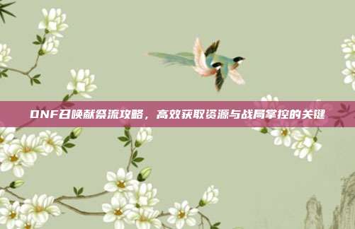 DNF召唤献祭流攻略，高效获取资源与战局掌控的关键