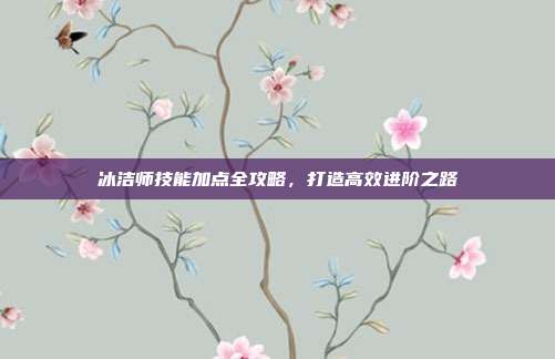 冰洁师技能加点全攻略,打造高效进阶之路
