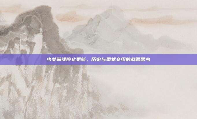 少女前线停止更新,历史与现状交织的战略思考