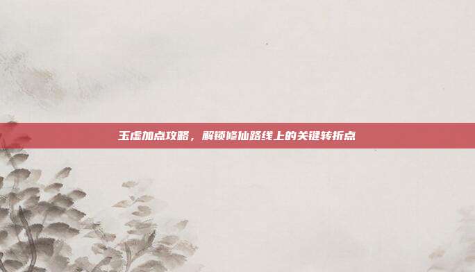 玉虚加点攻略，解锁修仙路线上的关键转折点