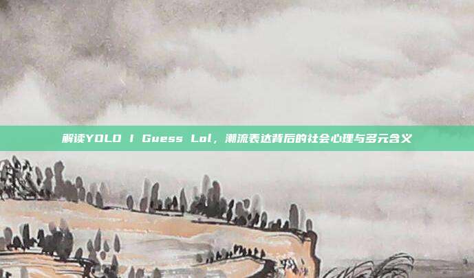 解读YOLO I Guess Lol,潮流表达背后的社会心理与多元含义