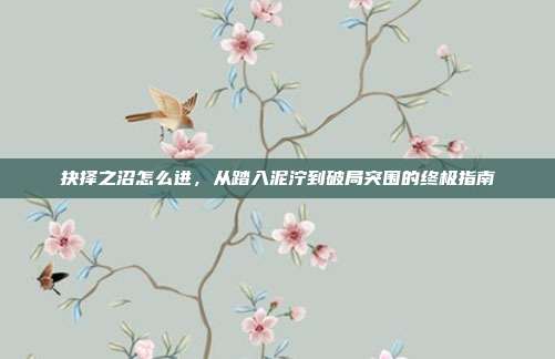抉择之沼怎么进,从踏入泥泞到破局突围的终极指南