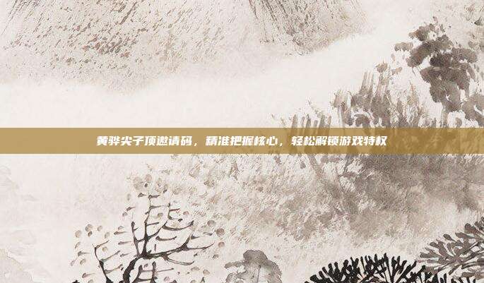 黄骅尖子顶邀请码，精准把握核心，轻松解锁游戏特权