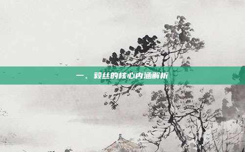 一、毅丝的核心内涵解析