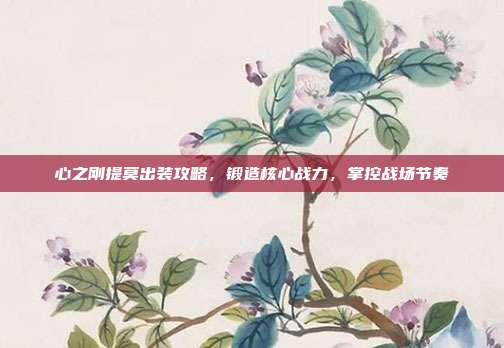 心之刚提莫出装攻略,锻造核心战力,掌控战场节奏