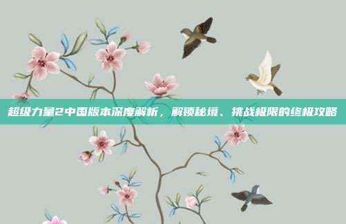 超级力量2中国版本深度解析,解锁秘境、挑战极限的终极攻略