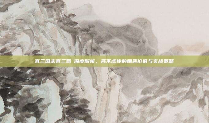 真三国志真三荀彧深度解析，名不虚传的角色价值与实战策略